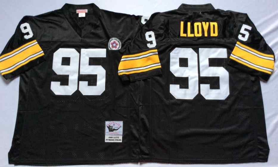 Pittsburgh Steelers 95 Greg Lloyd Throwback Black Jersey