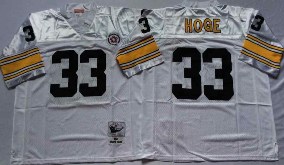 Pittsburgh Steelers 33 Merril Hoge Throwback White Jersey