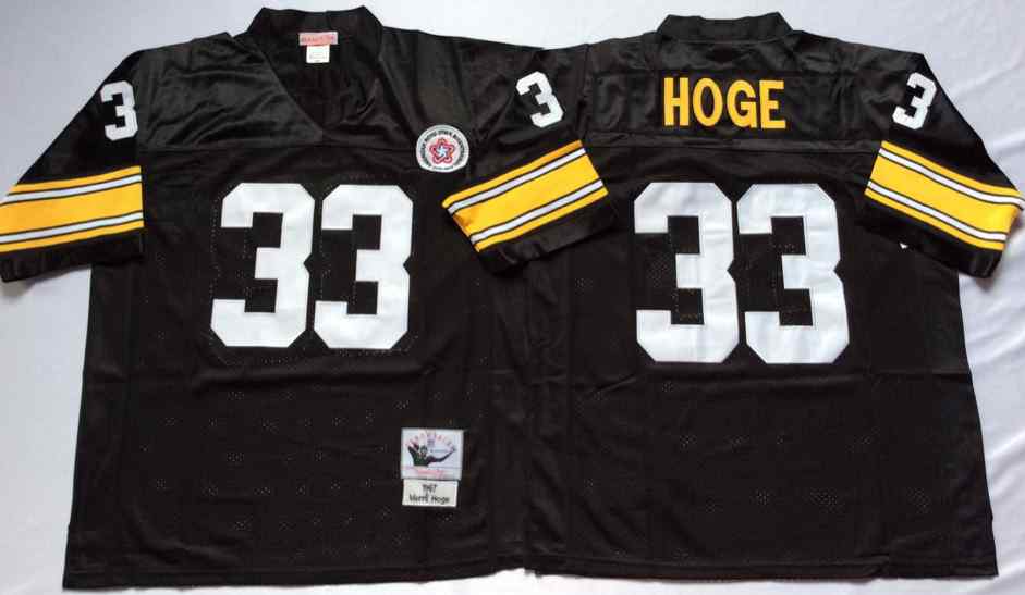 Pittsburgh Steelers 33 Merril Hoge Throwback Black Jersey