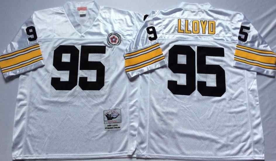 Pittsburgh Steelers 95 Greg Lloyd Throwback White Jersey