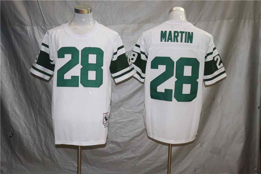 New York Jets 28 Curtis Martin  Throwback White Jersey