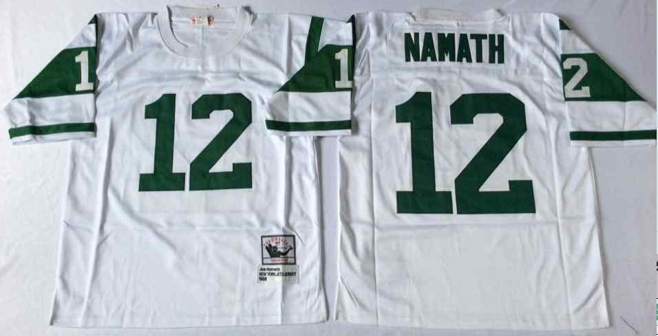 New York Jets 12 Joe Namath 1968 Throwback White Jersey