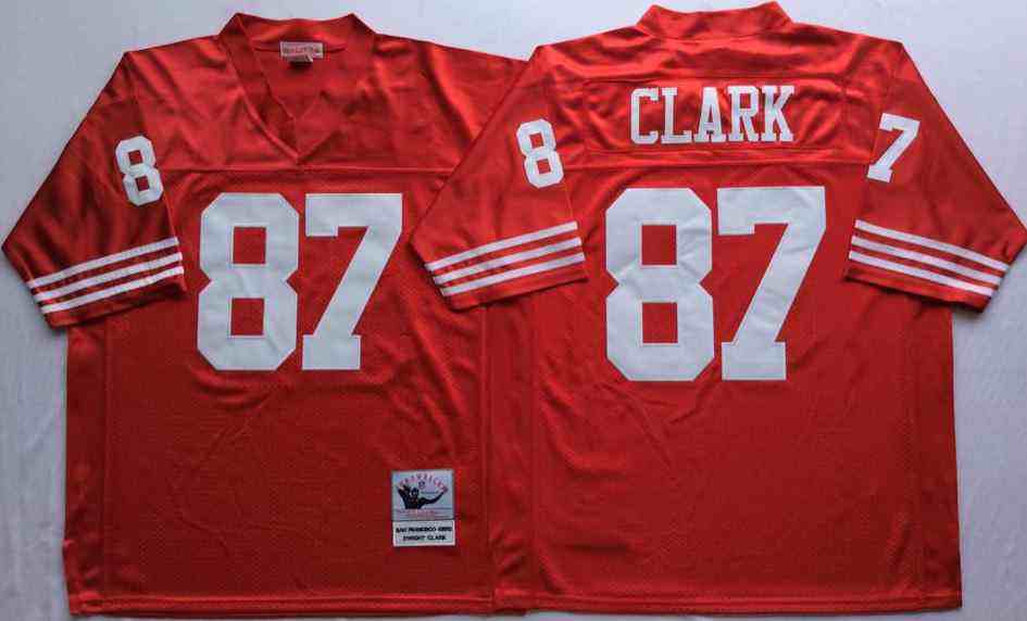 San Francisco 49ers 87 Dwight Clark Throwback Red Jersey