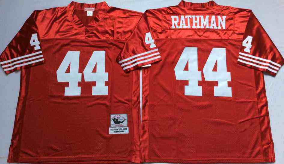 San Francisco 49ers 44 Tom Rathman Throwback Red Jersey