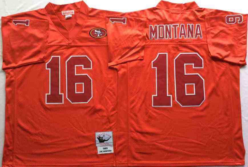 San Francisco 49ers 16 Joe Montana Red Throwback Jerseys