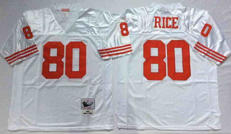 San Francisco 49ers 80 Jerry Rice White Throwback Jersey