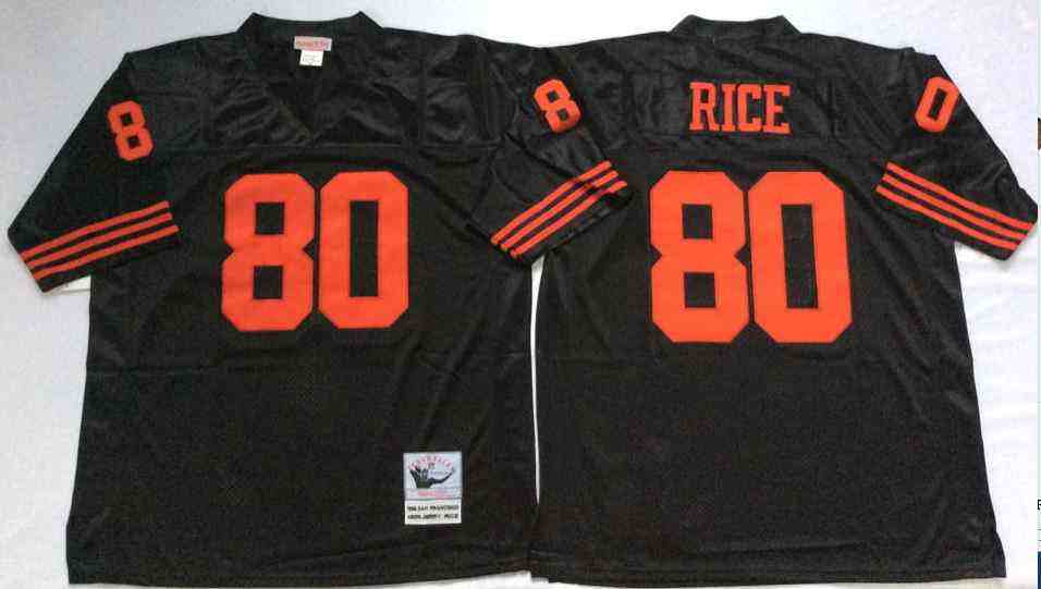 San Francisco 49ers 80 Jerry Rice Throwback Black Jersey