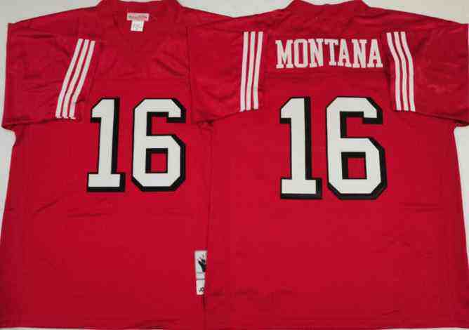 San Francisco 49ers 16 Joe Montana 1989 Red Throwback Jersey