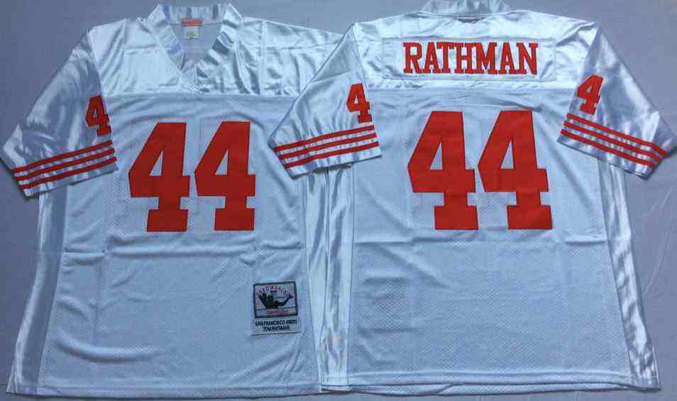 San Francisco 49ers 44 Tom Rathman Throwback White Jersey