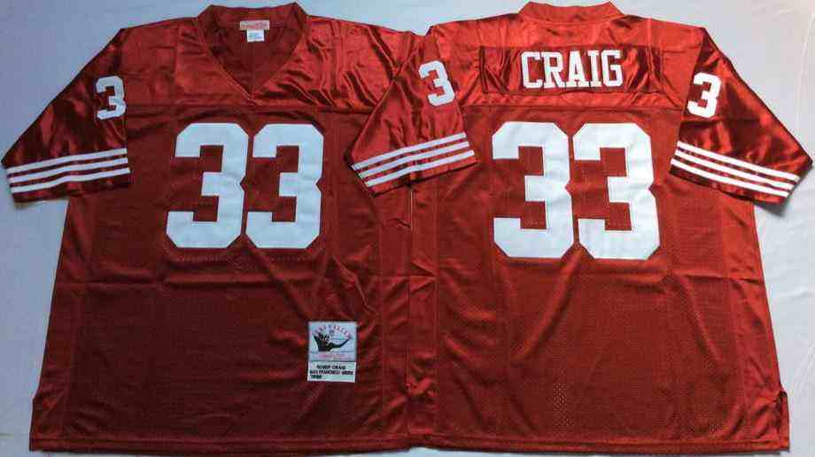 San Francisco 49ers 33 Roger Craig Red Throwback Jersey