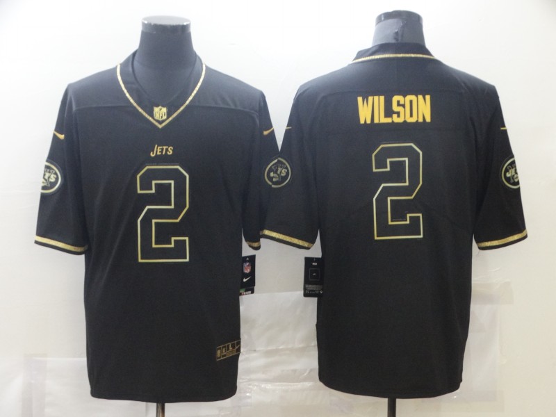 Nike Jets 2 Zach Wilson Black Gold Vapor Untouchable Limited Jersey