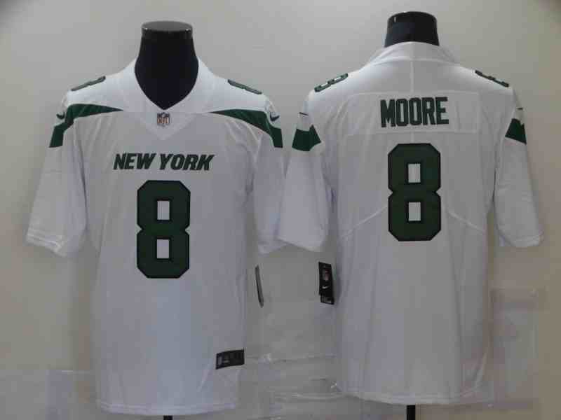 Nike Jets 8 Elijah Moore white 2021 NFL Draft Vapor Untouchable Limited Jersey