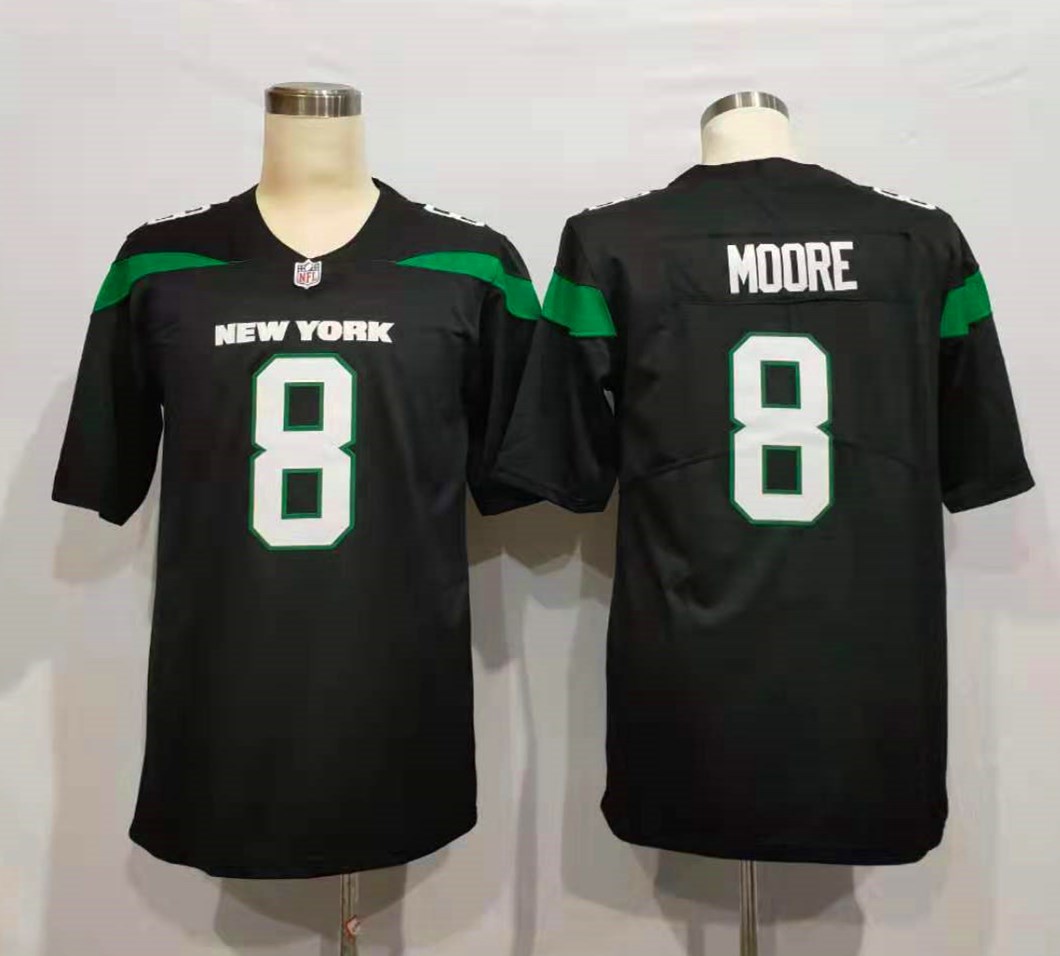 Nike Jets 8 Elijah Moore Black 2021 NFL Draft Vapor Untouchable Limited Jersey