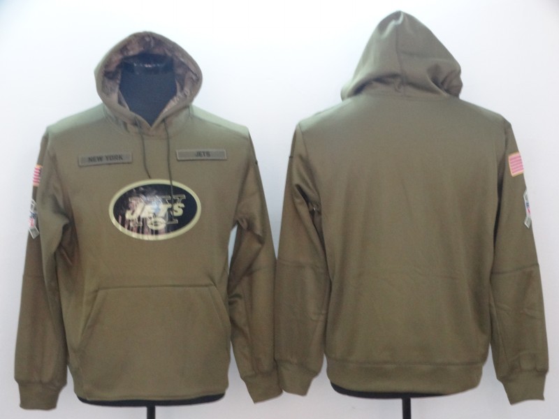 Men's Nike Olive New York Jets Salute to Service Sideline Therma Performance Pullover Hoodie
