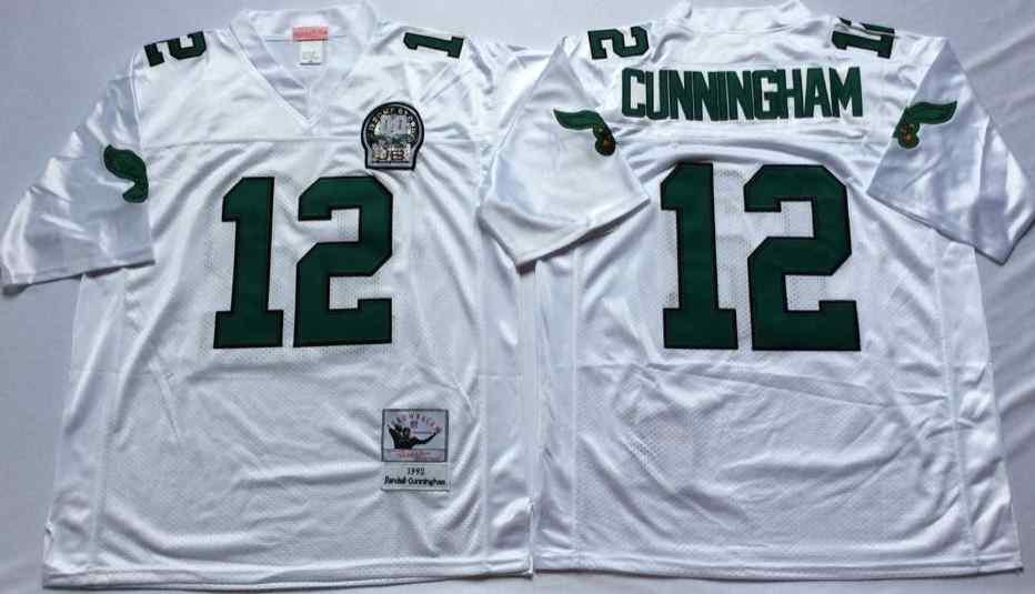 Philadelphia Eagles 12 Randall Cunningham 1992 Throwback White Jersey
