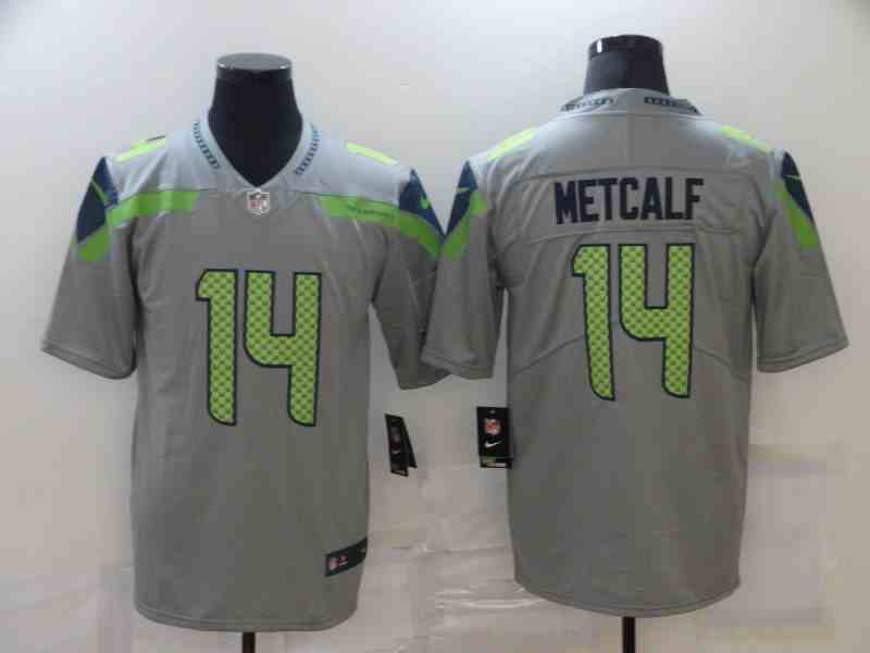 Nike Seahawks 14 DK Metcalf Gray Nike Vapor Untouchable Limited Jersey