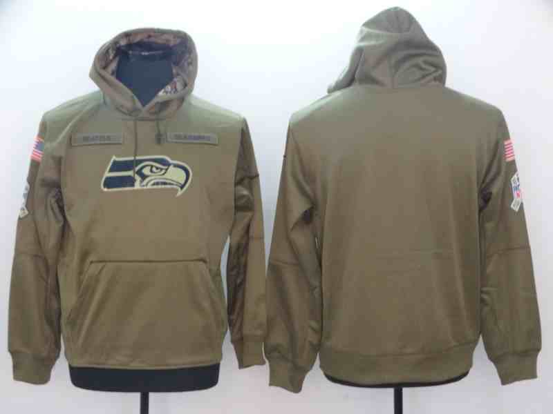 Men's Nike Olive Seattle Seahawks Salute to Service Sideline Therma Performance Pullover Hoodie