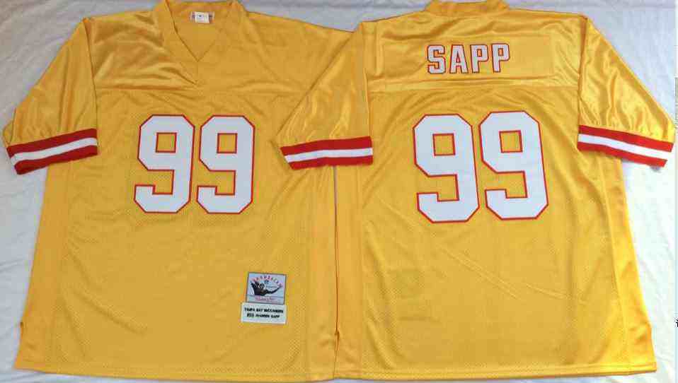Tampa Bay Buccaneers 99 Warren Sapp 1995 Throwback Orange Jersey