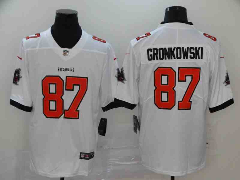Nike Buccaneers 87 Rob Gronkowski White Vapor Untouchable Limited Jersey