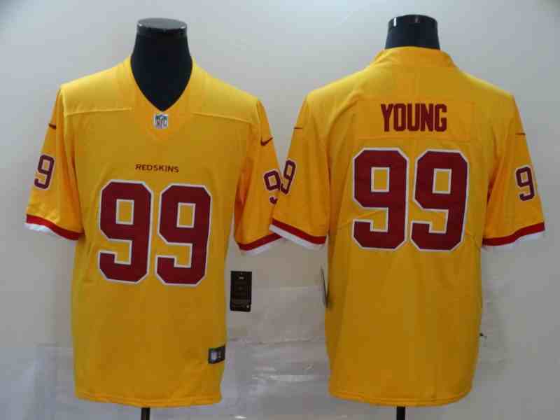 Nike Redskins 99 Chase Young Yellow Vapor Untouchable Limited Jersey