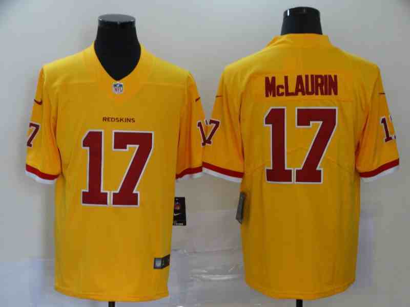 Nike Redskins 17  Terry McLaurin Yellow Vapor Untouchable Limited Jersey