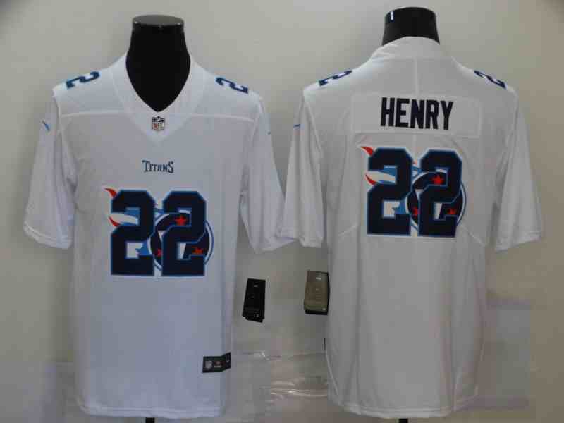 Nike Titans 22 Derrick Henry White Shadow Logo Limited Jersey