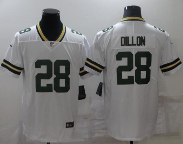 Nike Packers 28 A J Dillon White Vapor Untouchable Limited Jersey