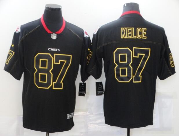 Nike Chiefs 87 Travis Kelce Black Gold Classic Vapor Untouchable Limited Jersey