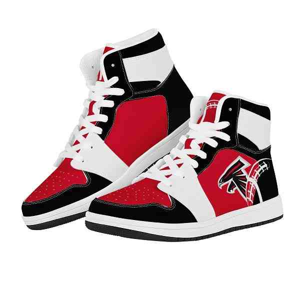 NFL Customized  shoes  Atlanta Falcons High Top Leather AJ1 Sneakers 002 Customized  shoes