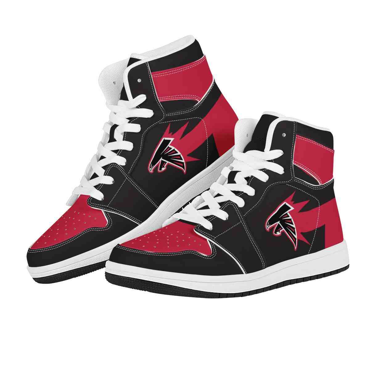 NFL Customized  shoes  Atlanta Falcons High Top Leather AJ1 Sneakers 001 Customized  shoes