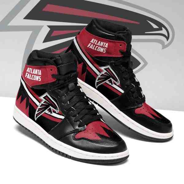 NFL Customized  shoes  Atlanta Falcons High Top Leather AJ1 Sneakers 003 Customized  shoes