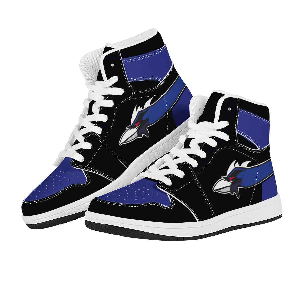 NFL Customized  shoes Baltimore Ravens High Top Leather AJ1 Sneakers 001 Customized  shoes
