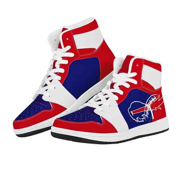 NFL Customized  shoes Buffalo Bills High Top Leather AJ1 Sneakers 002 Customized  shoes