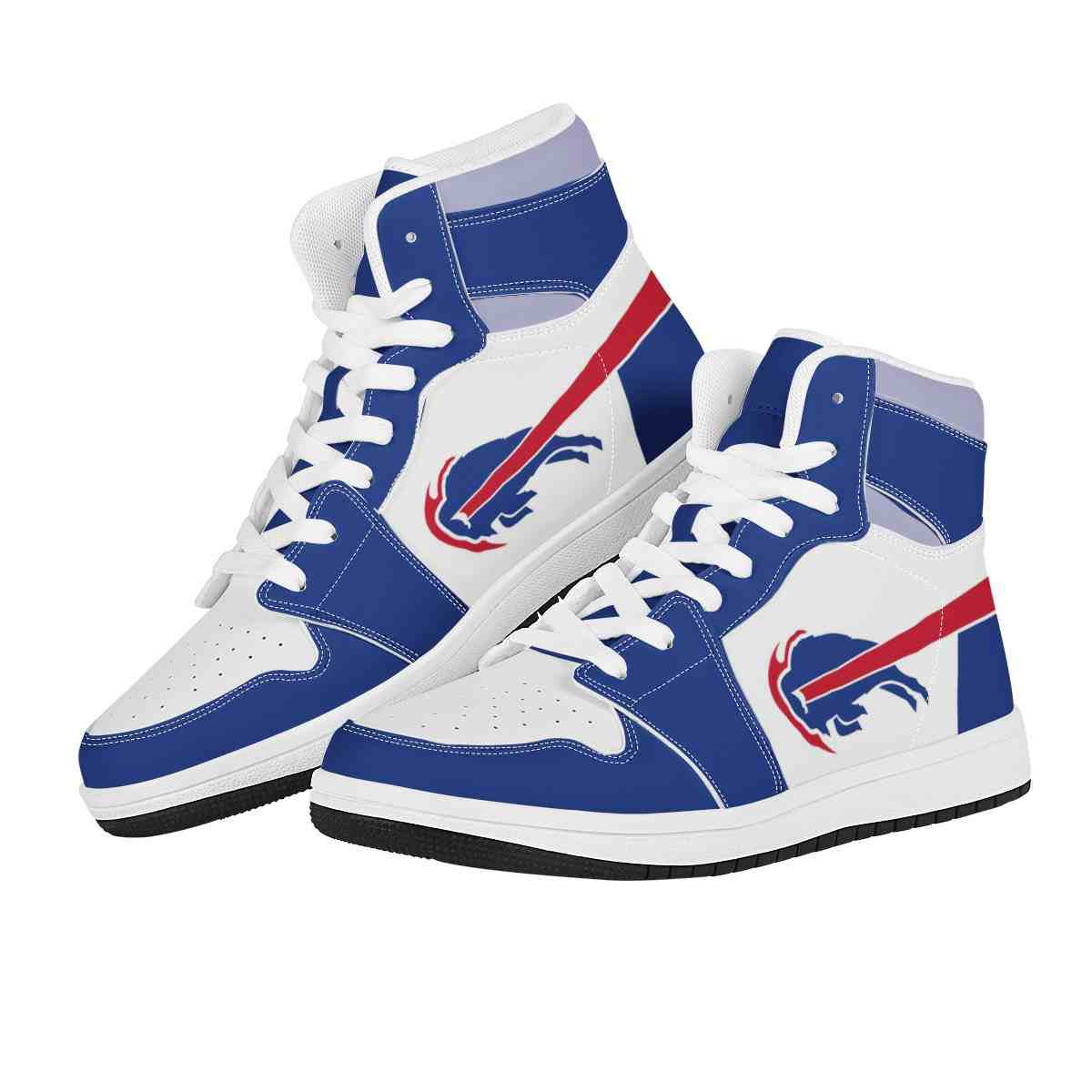 NFL Customized  shoes Buffalo Bills High Top Leather AJ1 Sneakers 001 Customized  shoes