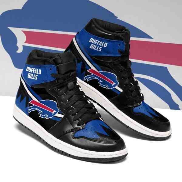 NFL Customized  shoes Buffalo Bills High Top Leather AJ1 Sneakers 003 Customized  shoes