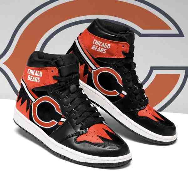 NFL Customized  shoes Chicago Bears High Top Leather AJ1 Sneakers 002