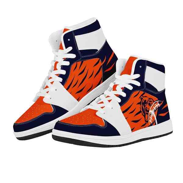 NFL Customized  shoes Chicago Bears High Top Leather AJ1 Sneakers 001