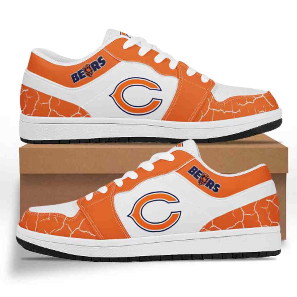NFL Customized  shoes Chicago Bears Low Top Leather AJ1 Sneakers 001