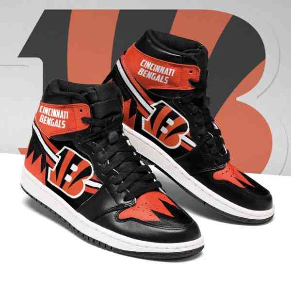 NFL Customized  shoes Cincinnati Bengals High Top Leather AJ1 Sneakers 002