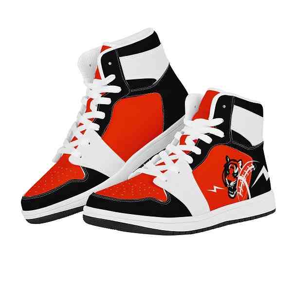NFL Customized  shoes Cincinnati Bengals High Top Leather AJ1 Sneakers 001