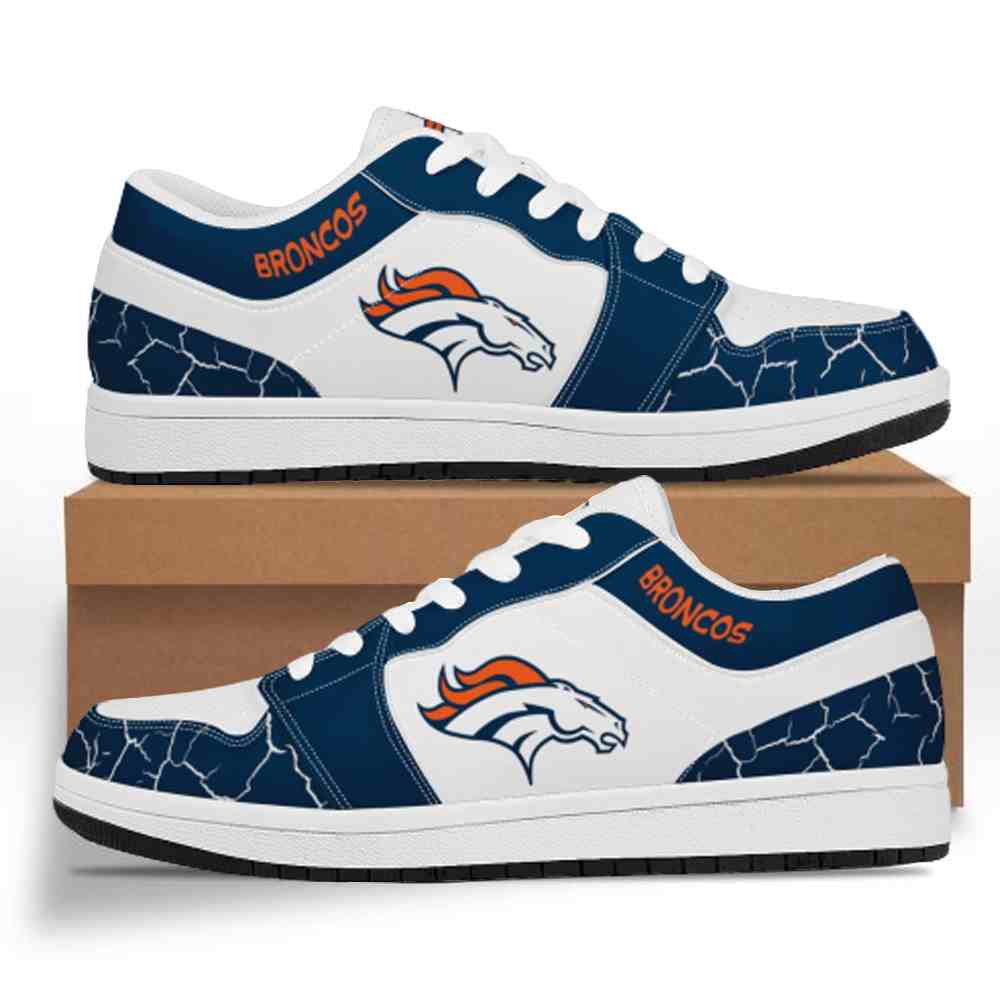 NFL Customized  shoes Denver Broncos Low Top Leather AJ1 Sneakers 001