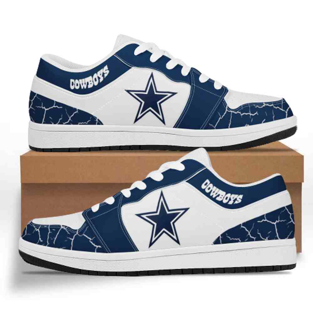 NFL Customized  shoes Dallas Cowboys Low Top Leather AJ1 Sneakers 001