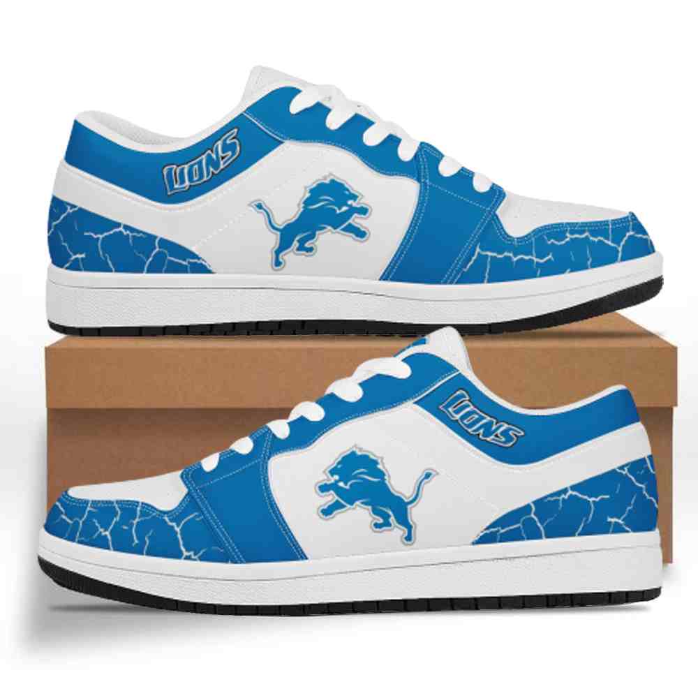 NFL Customized  shoes Detroit Lions Low Top Leather AJ1 Sneakers 001