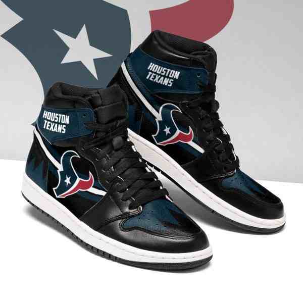 NFL Customized  shoes Houston Texans High Top Leather AJ1 Sneakers 002