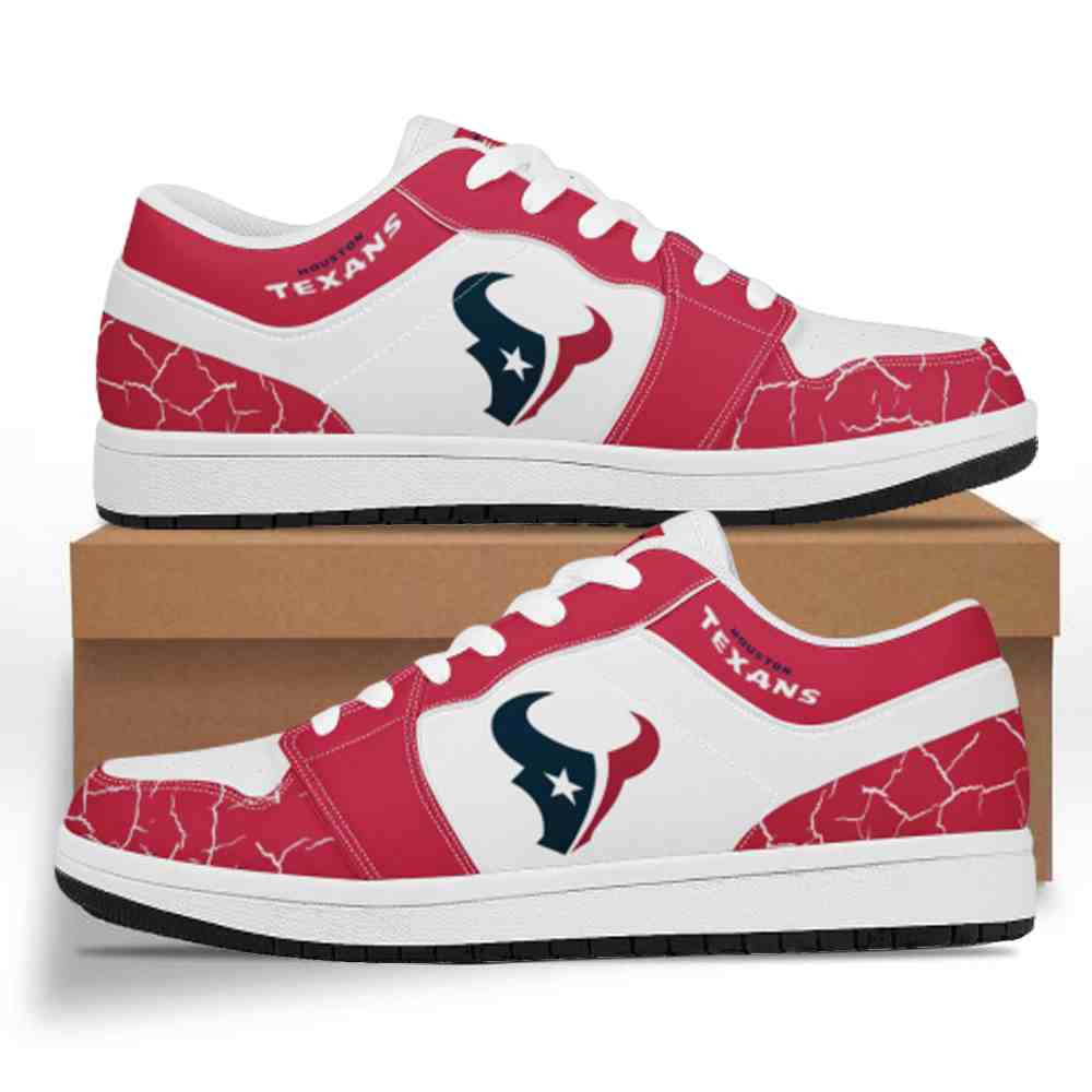 NFL Customized  shoes Houston Texans Low Top Leather AJ1 Sneakers 001