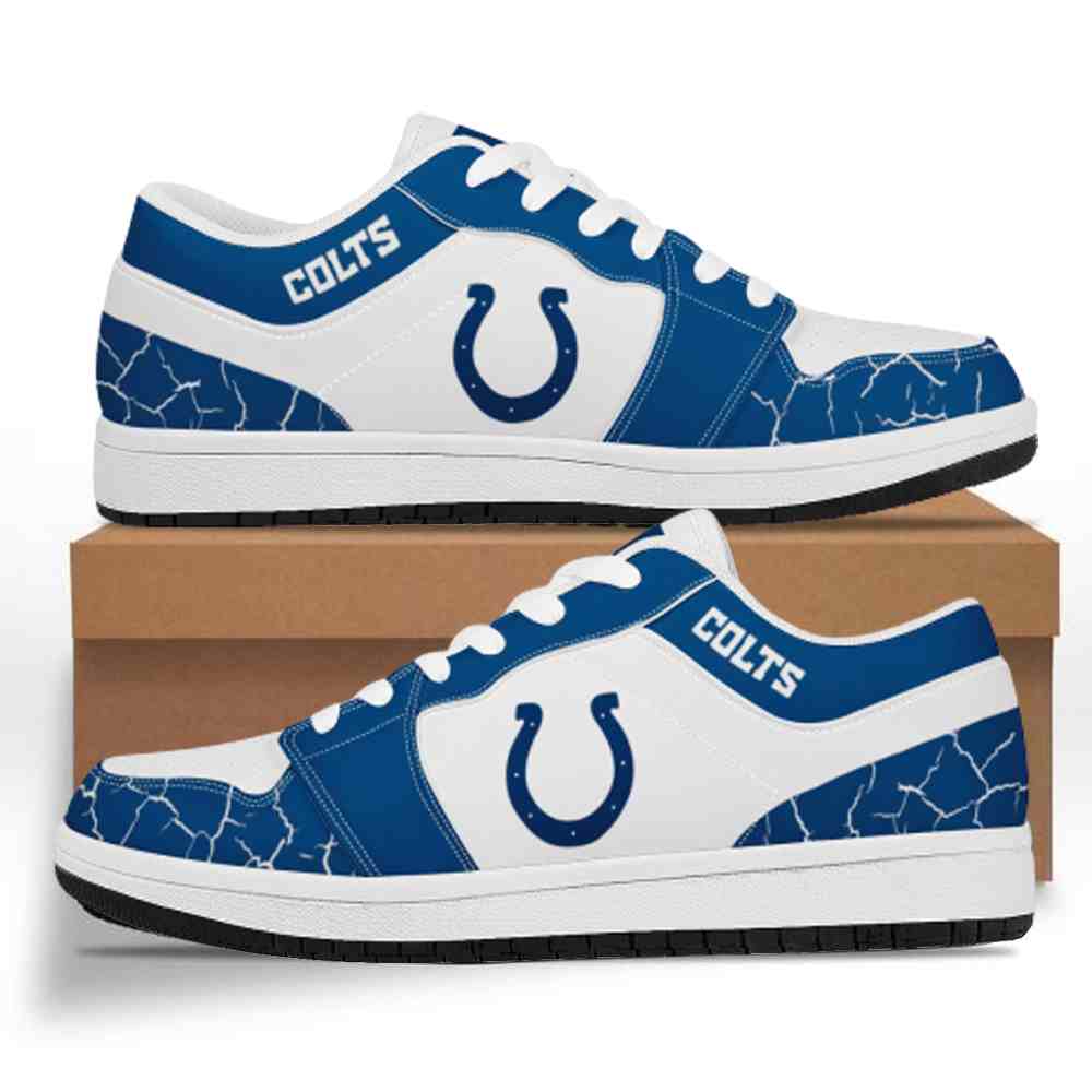 NFL Customized  shoes Indianapolis Colts Low Top Leather AJ1 Sneakers 001