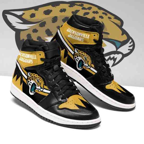 NFL Customized  shoes Jacksonville Jaguars High Top Leather AJ1 Sneakers 002