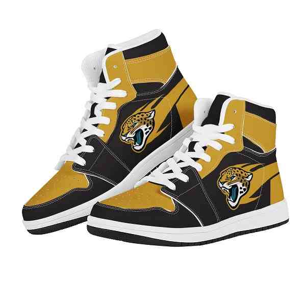 NFL Customized  shoes Jacksonville Jaguars High Top Leather AJ1 Sneakers 001