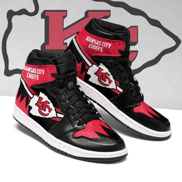 NFL Customized  shoes Kansas City Chiefs High Top Leather AJ1 Sneakers 002