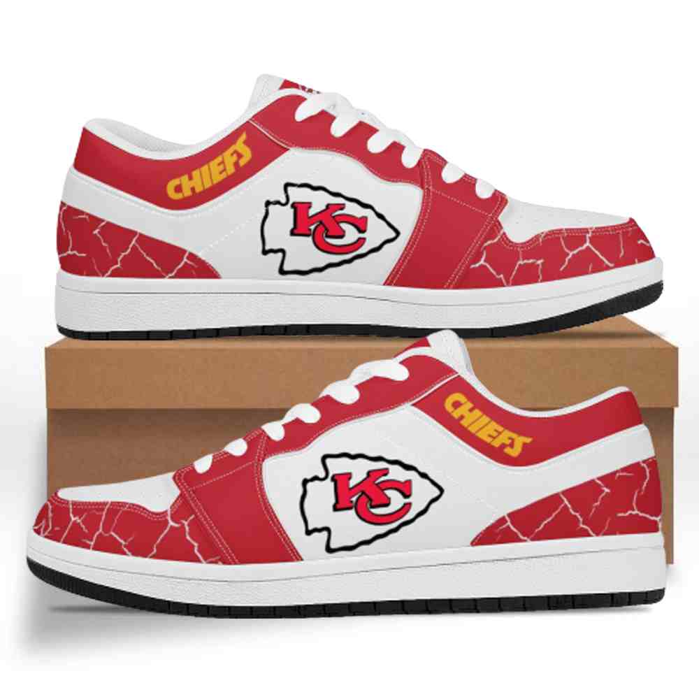 NFL Customized  shoes Kansas City Chiefs Low Top Leather AJ1 Sneakers 001